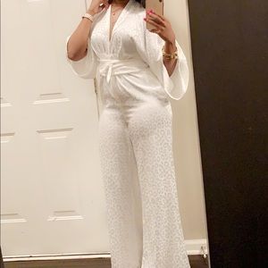 Off White Leopard Jumpsuit